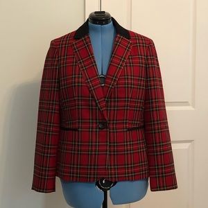 Red plaid blazer